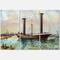 Designart - Ancient Boat Leaving The Harbor - Nautical & Coastal Canvas Wall Art Print